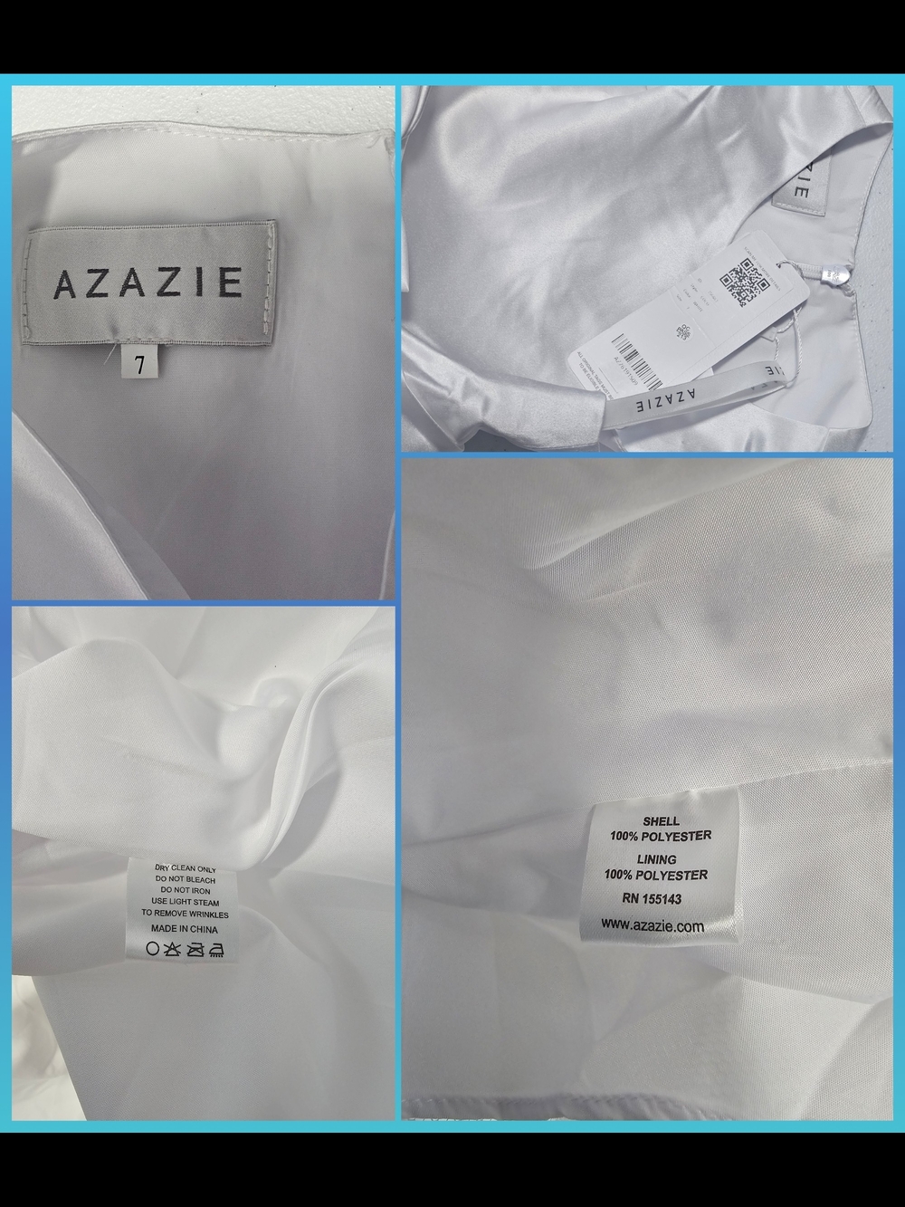 Azazie Coco Flower Girl Communion Pageant White A-Line Bow Matte Satin Dress - Picture 2 of 15